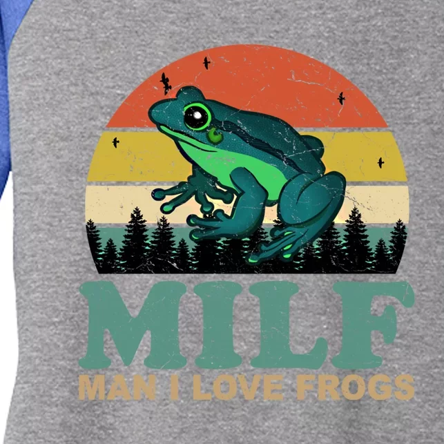 Milfgift I Love Frogs Funny Saying Froggiftamphibian Lovers Cool Gift Women's Tri-Blend 3/4-Sleeve Raglan Shirt