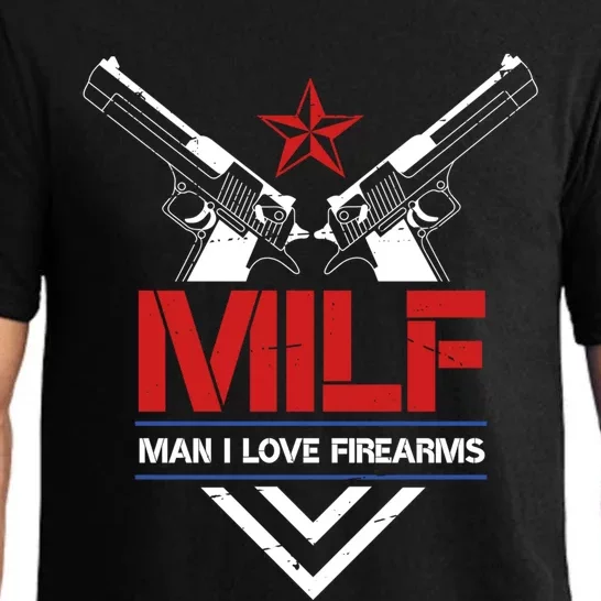 Milf I Love Firearms Gun Owners Patriotic Pro Usa Design Gift Pajama Set