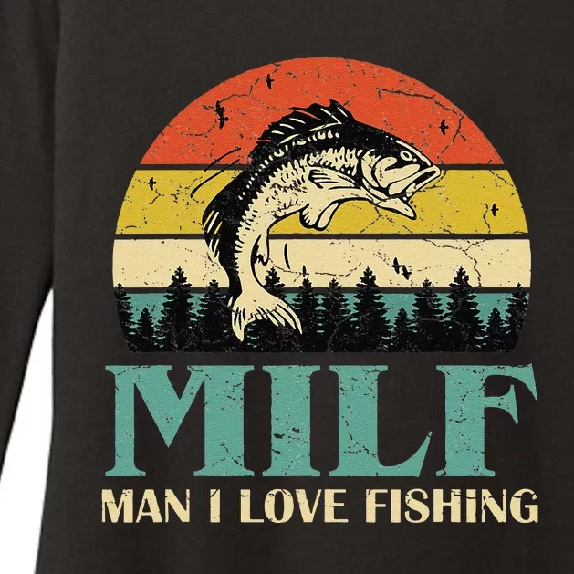 MILFMan I Love Fishing Funny Fishing Fishermen Angler Womens CVC Long Sleeve Shirt