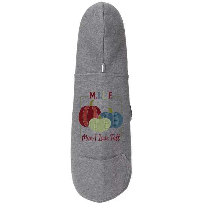 Milf I Love Fall Colorful Pumpkins Funny Gift Doggie 3-End Fleece Hoodie