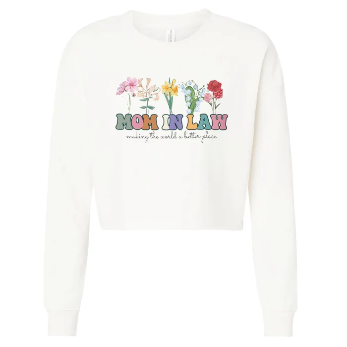 Mother In Law Mothers Day Gift For Mother Family Cropped Pullover Crew