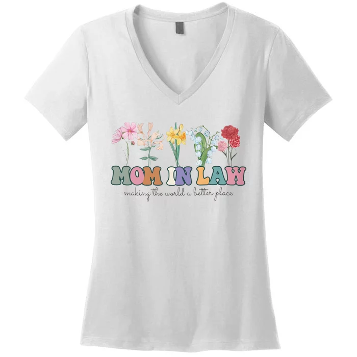 Mother In Law Mothers Day Gift For Mother Family Women's V-Neck T-Shirt