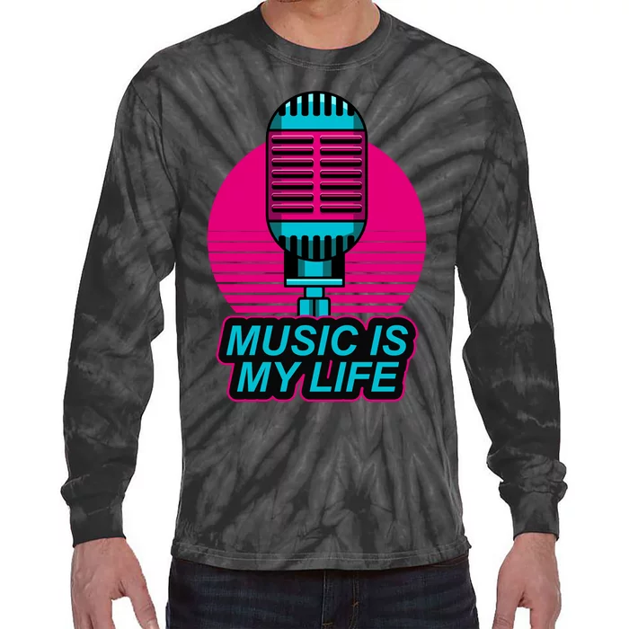 Music Is Life Tie-Dye Long Sleeve Shirt