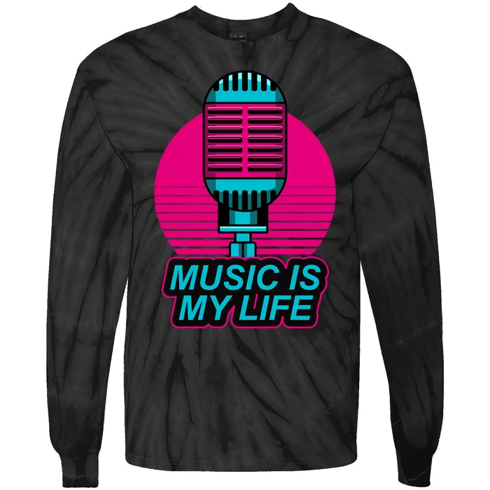 Music Is Life Tie-Dye Long Sleeve Shirt