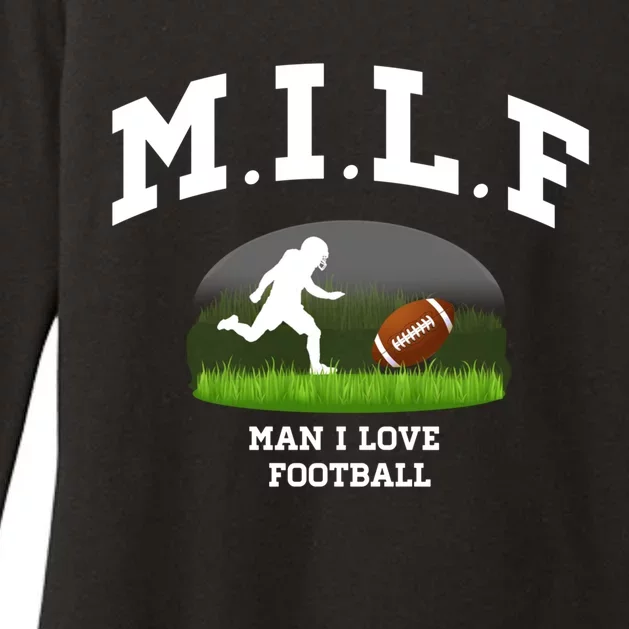 M I L F I Love Football Sunday Is Funday Quarterback Gift Womens CVC Long Sleeve Shirt