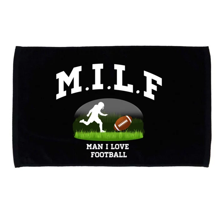 M I L F I Love Football Sunday Is Funday Quarterback Gift Microfiber Hand Towel