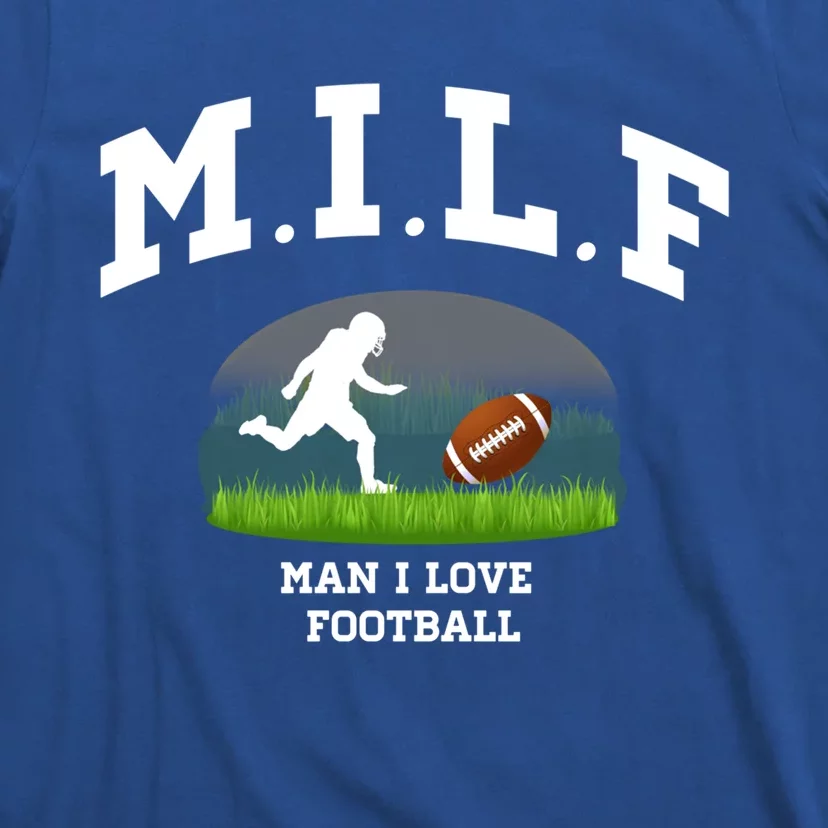 M I L F I Love Football Sunday Is Funday Quarterback Gift T-Shirt