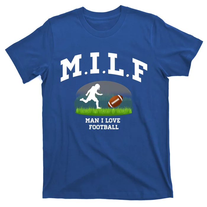 M I L F I Love Football Sunday Is Funday Quarterback Gift T-Shirt