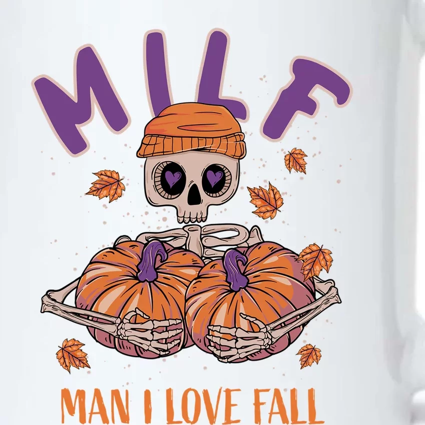 Milf I Love Fall Funny Skeleton Pumpkin Halloween Cool Gift Black Color Changing Mug