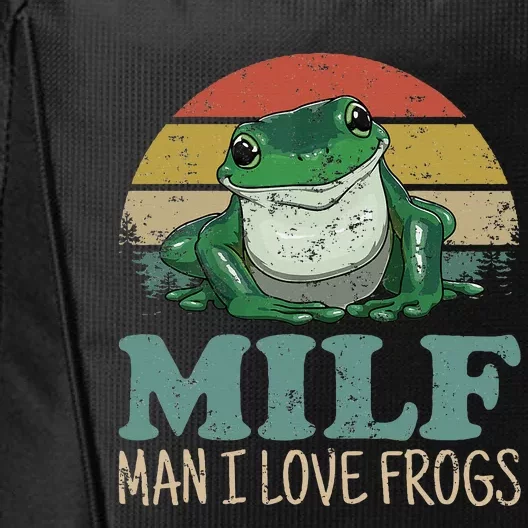 Milfman I Love Frogs Funny Saying Frogamphibian City Backpack