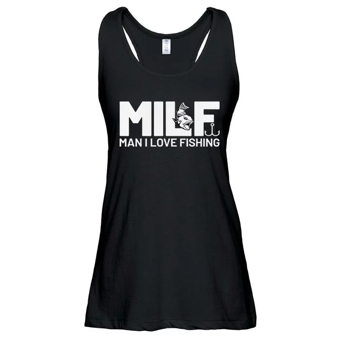 Man I Love Fishing Funny Sayings Milf Fishing Ladies Essential Flowy Tank