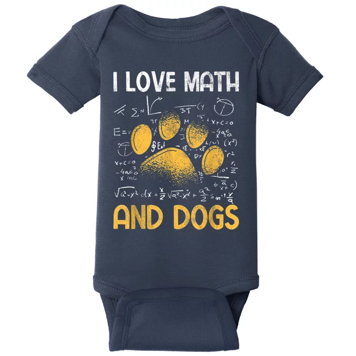 Mathematics I Love Dogs And Math Baby Bodysuit