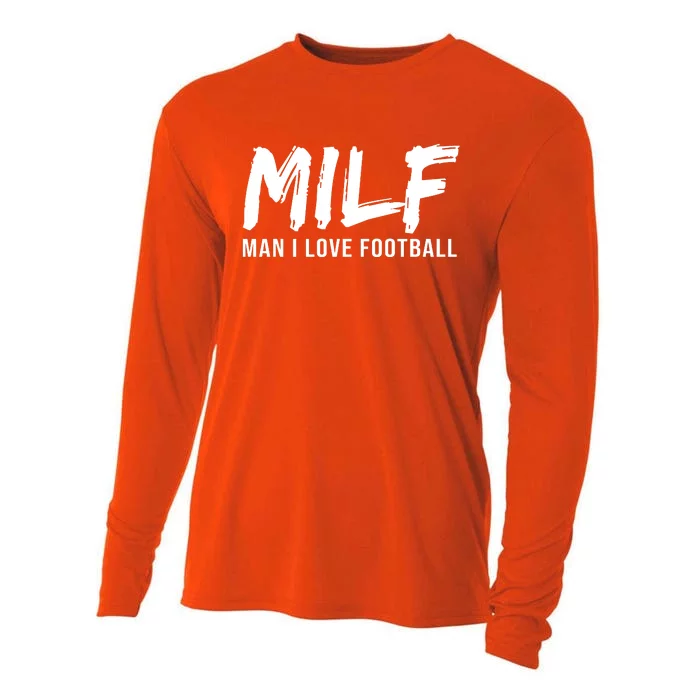 Man I Love Football Funny MILF Cooling Performance Long Sleeve Crew