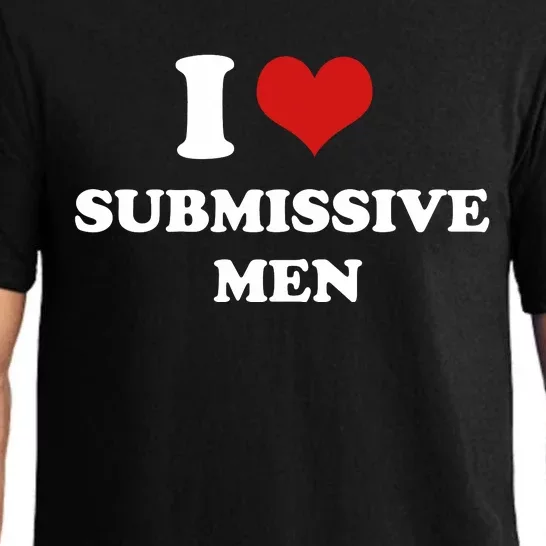 Meme I Love Heart Submissive Men 2000s Style Joke Pajama Set