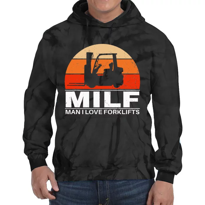 Man I Love Forklifts Tie Dye Hoodie