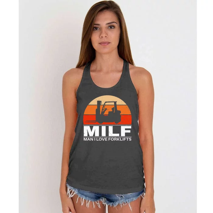 Man I Love Forklifts Women's Knotted Racerback Tank