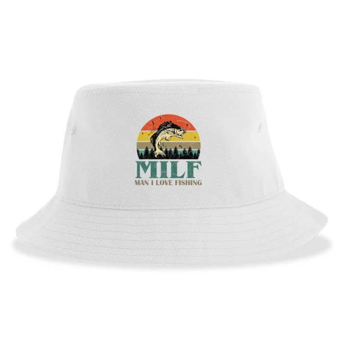MILF-Man I Love Fishing Funny Fishing Fisher Sustainable Bucket Hat