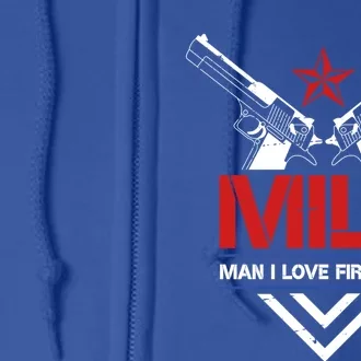 Milf I Love Firearms Gun Owners Patriotic Pro Usa Design Meaningful Gift Full Zip Hoodie