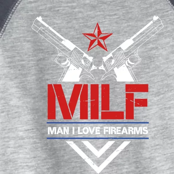 Milf I Love Firearms Gun Owners Patriotic Pro Usa Design Meaningful Gift Toddler Fine Jersey T-Shirt