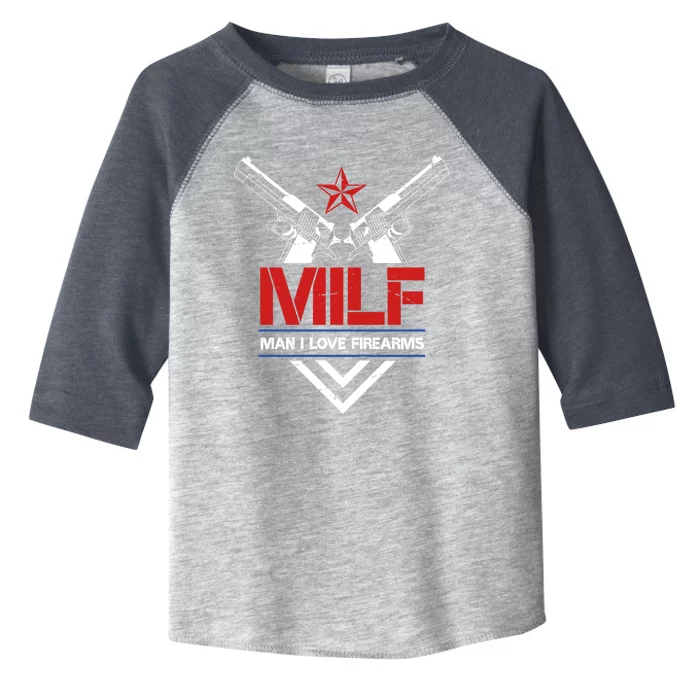 Milf I Love Firearms Gun Owners Patriotic Pro Usa Design Meaningful Gift Toddler Fine Jersey T-Shirt