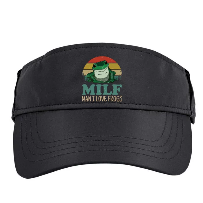 MILFMan I Love Frogs Funny Saying FrogAmphibian Lovers T Adult Drive Performance Visor