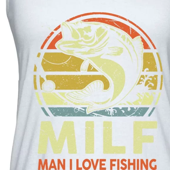 Man I Love Fishing Fly Fish Fisherman Funny Bass Dad Ladies Essential Flowy Tank