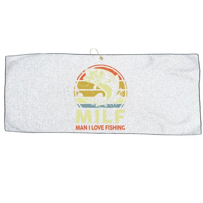 Man I Love Fishing Fly Fish Fisherman Funny Bass Dad Large Microfiber Waffle Golf Towel