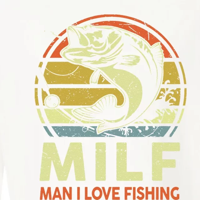 Man I Love Fishing Fly Fish Fisherman Funny Bass Dad Cropped Pullover Crew