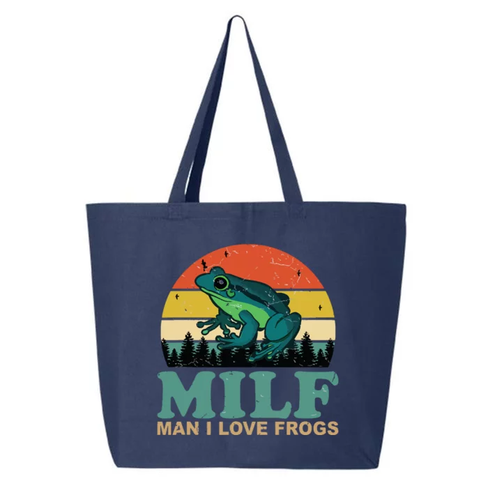 MILFMan I Love Frogs Funny Saying FrogAmphibian Lovers 25L Jumbo Tote