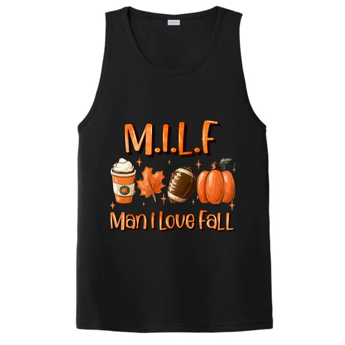 Milf I Love Fall Funny Autumn Seasons Lover Gift Performance Tank