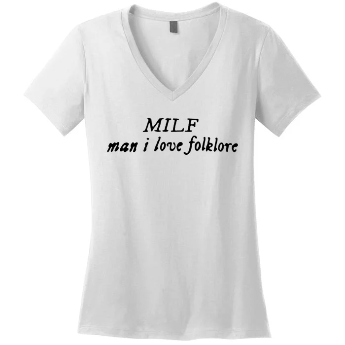 Man I Love Folklore MILF Women's V-Neck T-Shirt