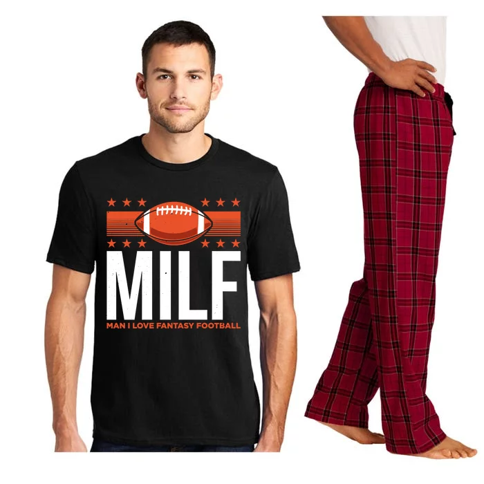 Milf I Love Fantasy Football Fans Players Gift Pajama Set