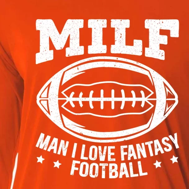 Milf I Love Fantasy Football Cute Gift Cooling Performance Long Sleeve Crew