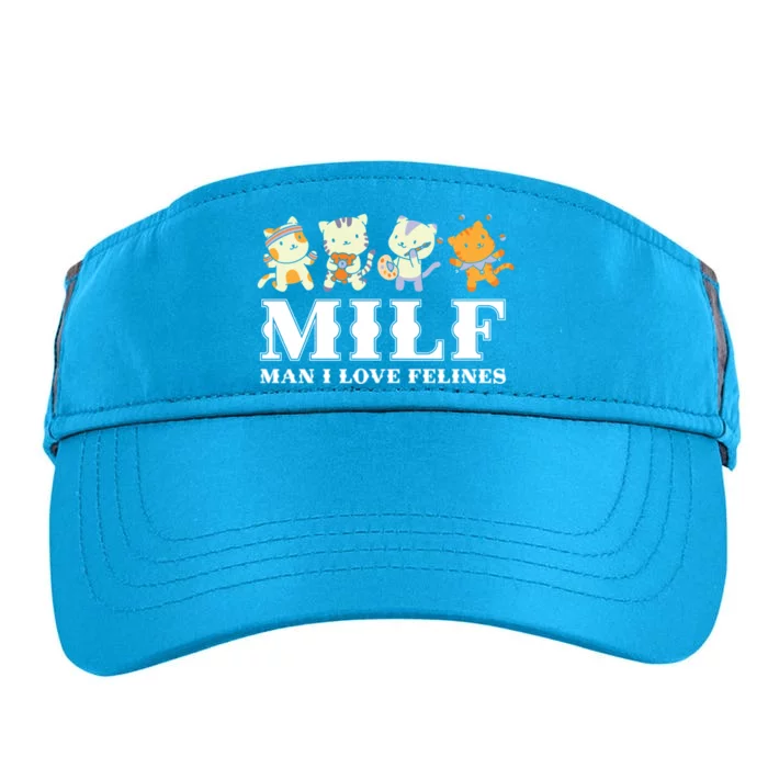 Milf I Love Felines Cats Funny Cat Lovers For Cat Lover Gift Adult Drive Performance Visor