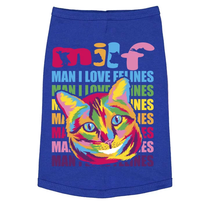 Milf I Love Felines Funny Cat Vintage Retro Cat Lover Gift Doggie Tank