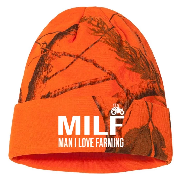 Milf I Love Farming Kansas State Purple Football Fan Gift Kati - 12in Camo Beanie