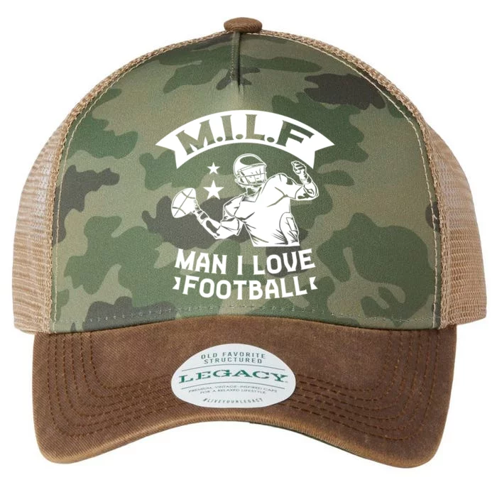 Milf I Love Football Football Fan Gift Legacy Tie Dye Trucker Hat