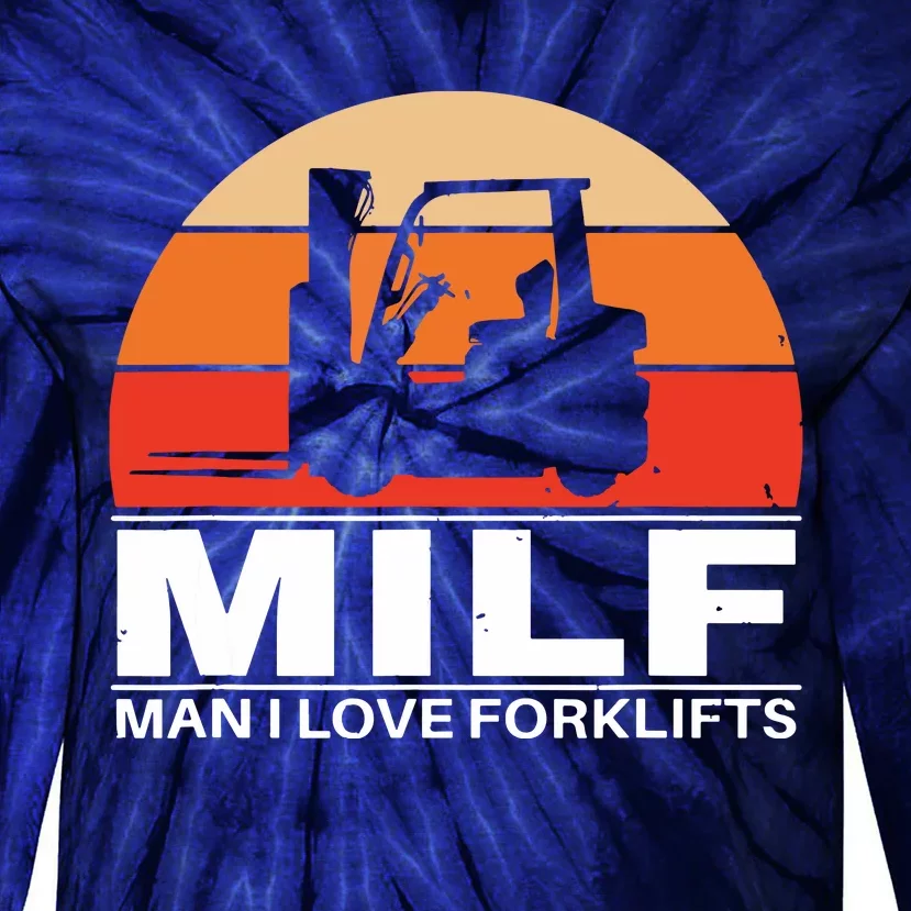 Man I Love Forklifts Tie-Dye Long Sleeve Shirt