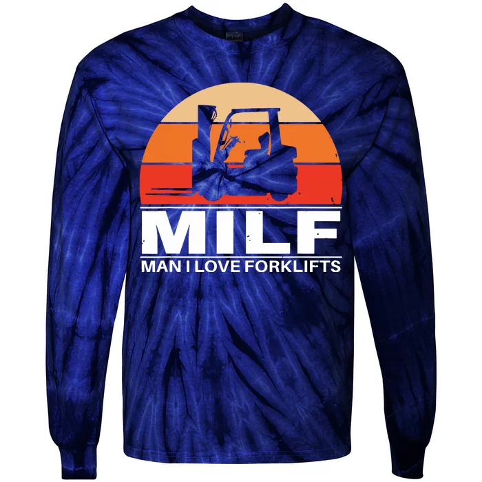 Man I Love Forklifts Tie-Dye Long Sleeve Shirt