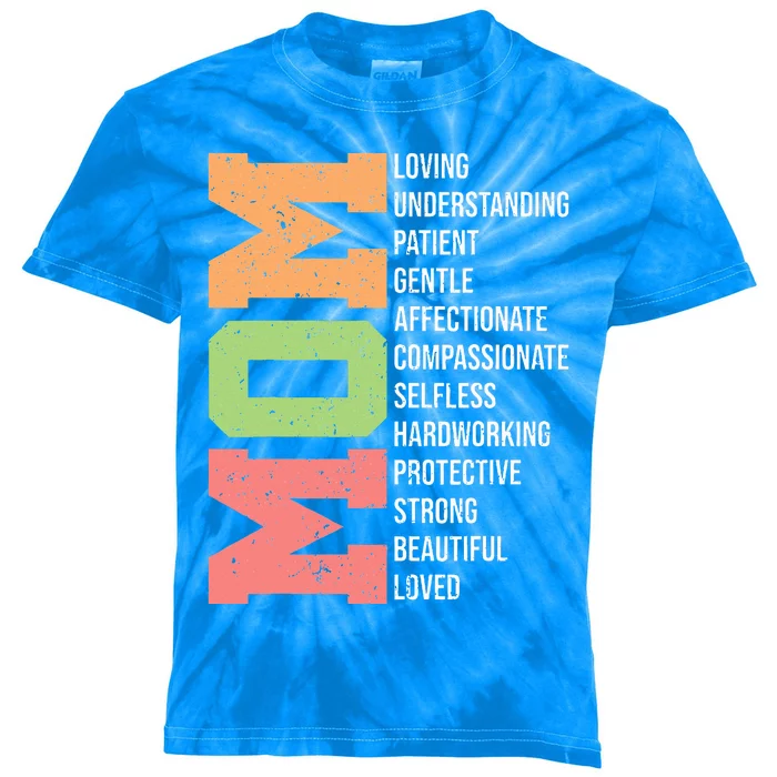 Meaning I Love Mom Mothers Day Kids Tie-Dye T-Shirt