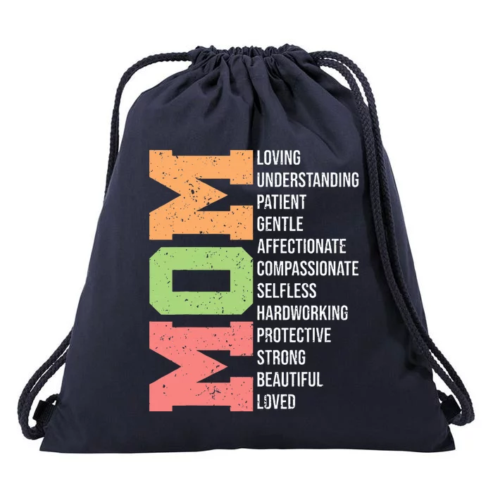 Meaning I Love Mom Mothers Day Drawstring Bag