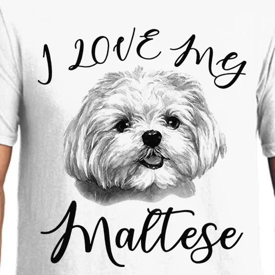 Maltese I Love My Maltese Dog Pajama Set