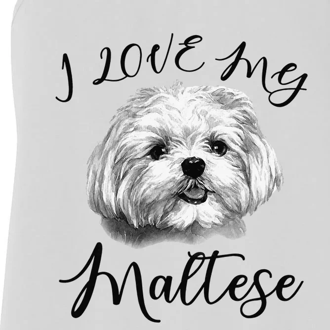 Maltese I Love My Maltese Dog Women's Racerback Tank