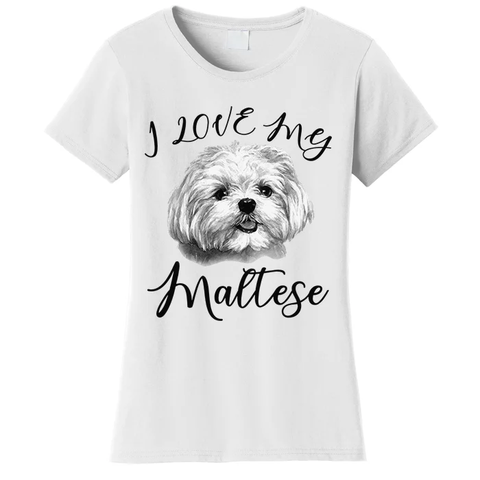 Maltese I Love My Maltese Dog Women's T-Shirt