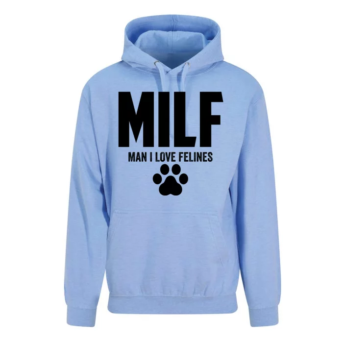 Milf I Love Felines Funny Humor Cat Lovers Cool Gift Unisex Surf Hoodie