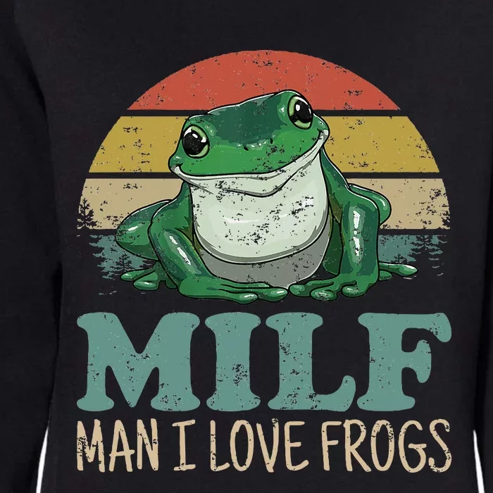 Milfman I Love Frogs Funny Frogamphibian Lovers Womens California Wash Sweatshirt