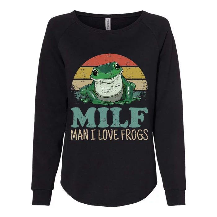 Milfman I Love Frogs Funny Frogamphibian Lovers Womens California Wash Sweatshirt