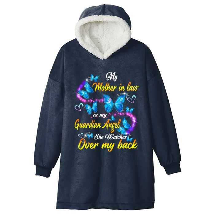 Mother In Law My Guardian Angel Watches Over Back Memorial Gift Hooded Wearable Blanket