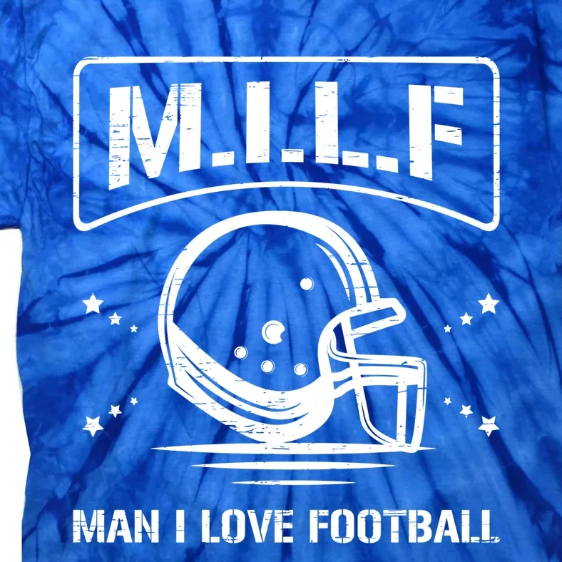 M I L F I Love Football Homerun Ball Holder Sports Field Gift Tie-Dye T-Shirt