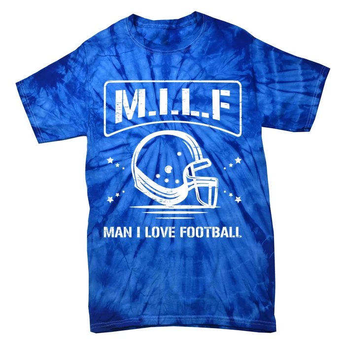 M I L F I Love Football Homerun Ball Holder Sports Field Gift Tie-Dye T-Shirt